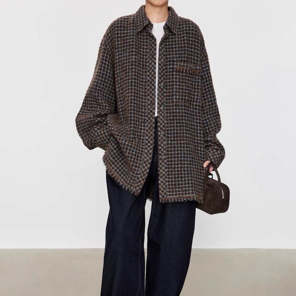 CHICJOC Premium Alpaca Wool Tweed Oversized Shacket – Size 1